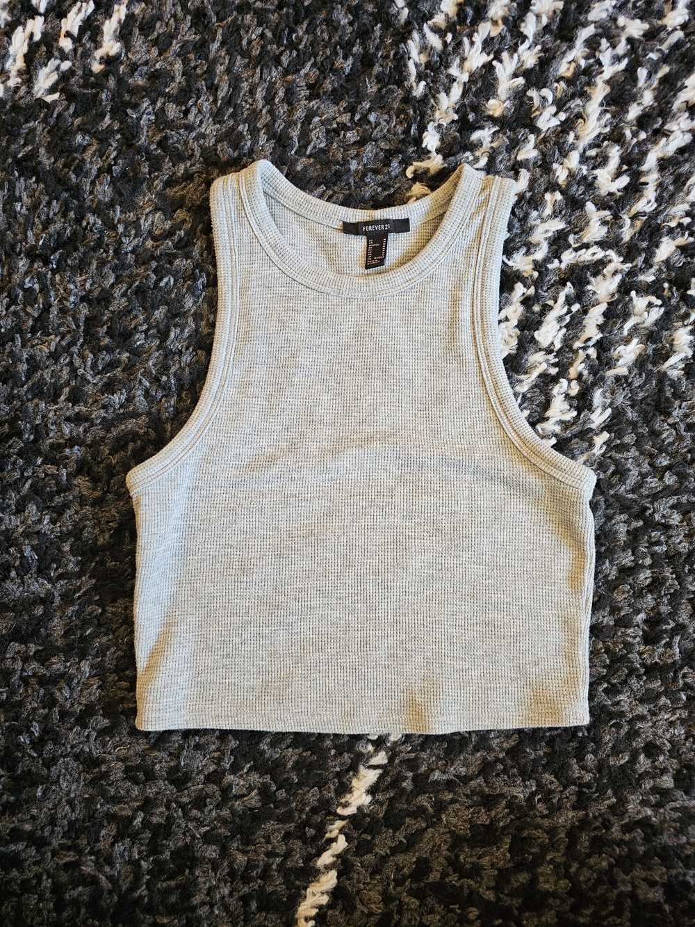 Forever 21 Gray Ribbed Crop Tank
